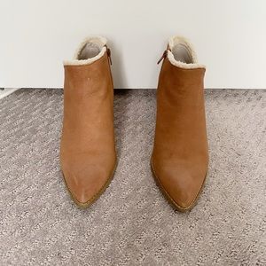Shearling lined suede booties